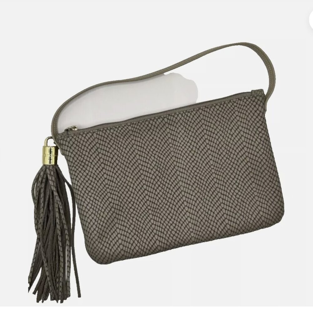 Escada grey Leather clutch bag